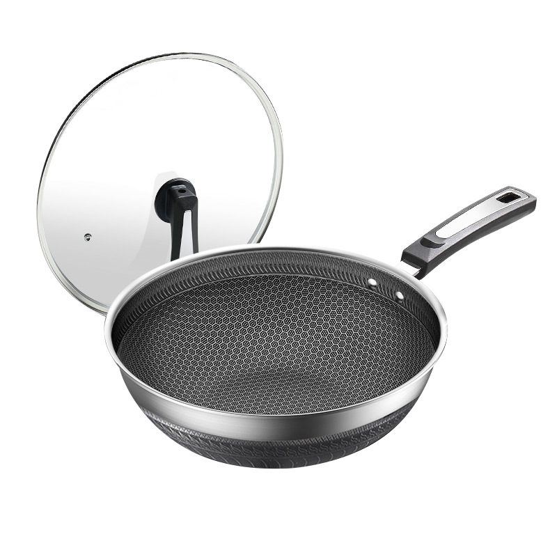 lannuo new style frying pan 316 stainless steel non-stick frying pan medical stone pan household extra thick frying pan frying pan Specification drawing