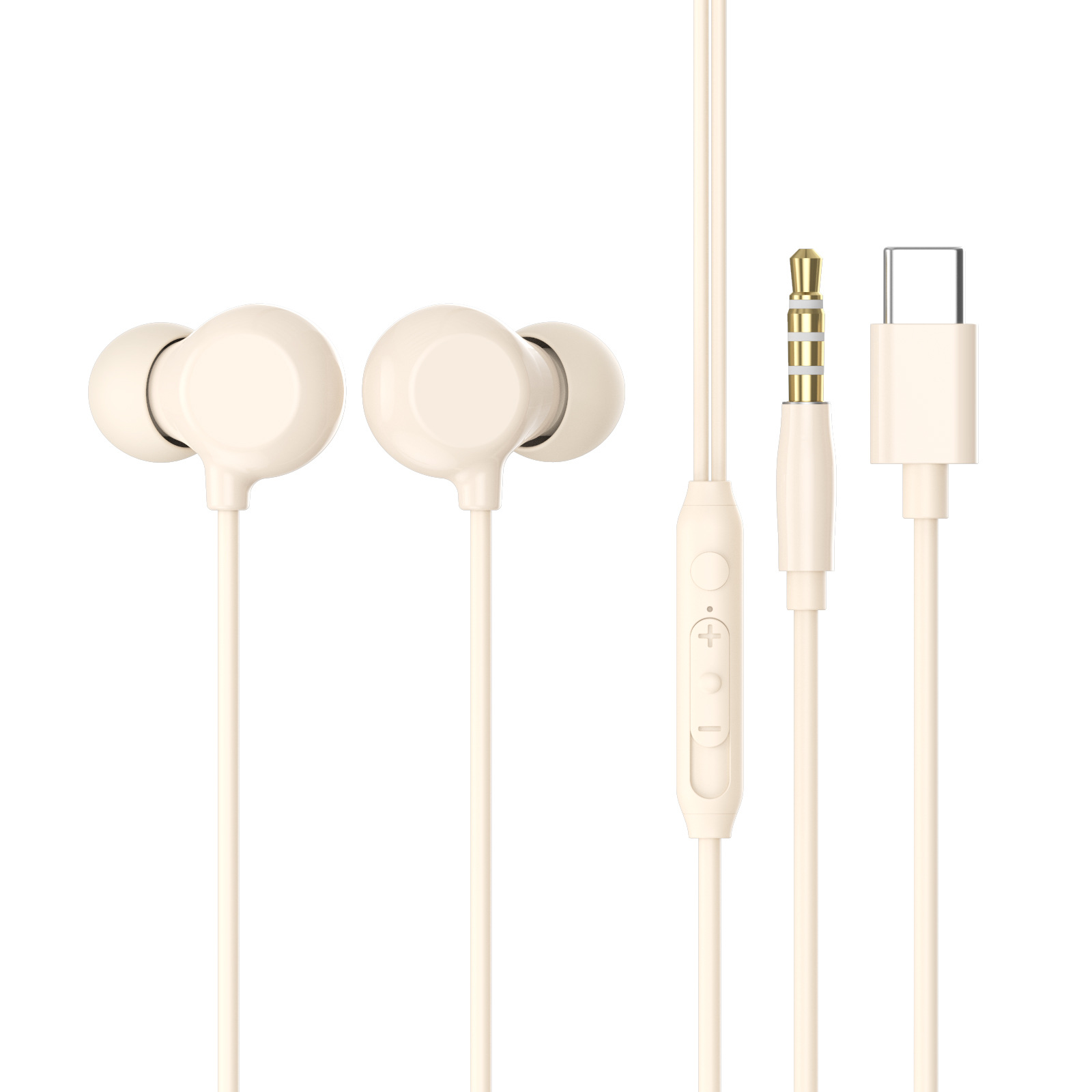 cross-border headset wired in-ear typec interface sleep headset comfortable round hole no pain when worn for a long time noise reduction headset Item Picture