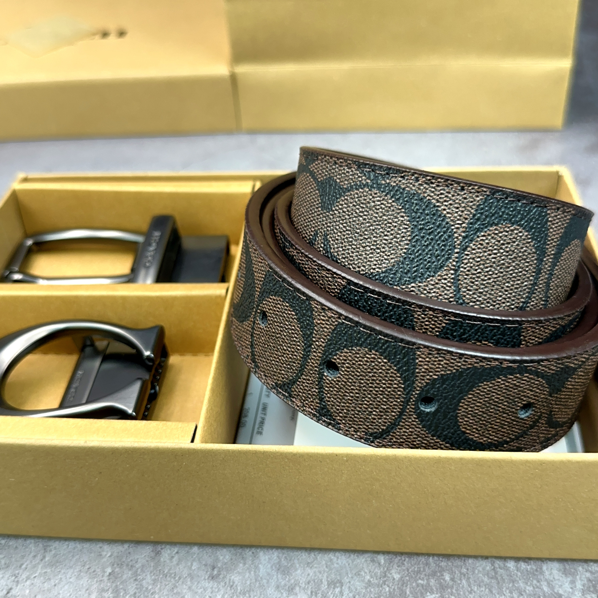 classic koujia double buckle belt men's c buckle cloth tattoo belt business casual belt pant belt in stock wholesale all-matching details Picture
