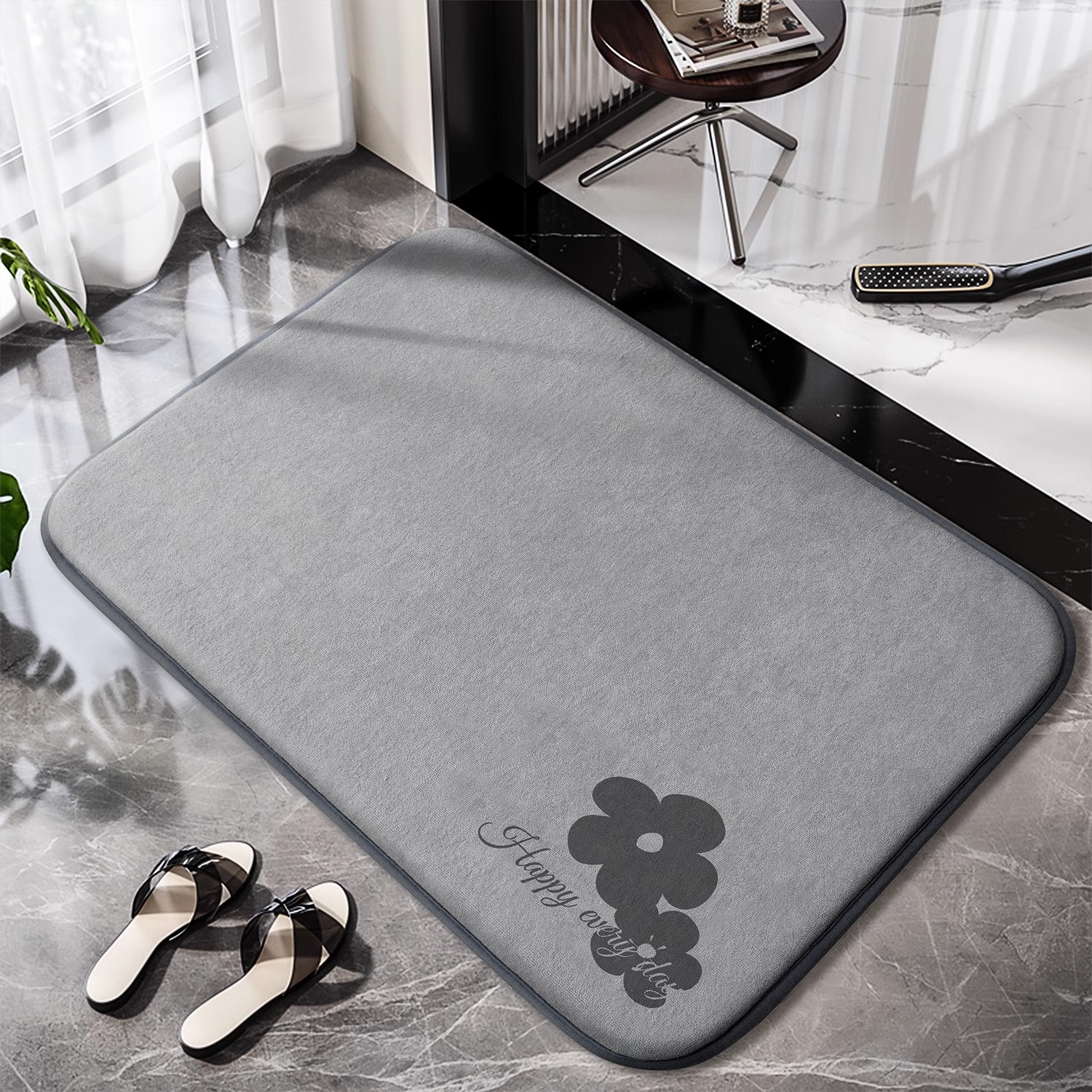 toilet absorbent floor mat 2025 new bathroom mat non-slip entrance door mat thick memory foam toilet mat Application Scenario
