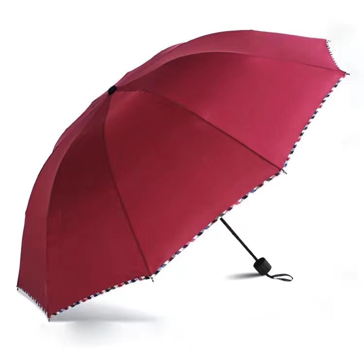 10 bone automatic umbrella wholesale rain or shine dual-use umbrella three fold sun umbrella sun umbrella printing logo advertising umbrella Specification drawing