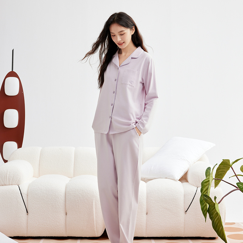 class a 220g cotton pajamas women's autumn thickening brushed warm ladies' homewear autumn and winter pajamas cotton suit Item Picture