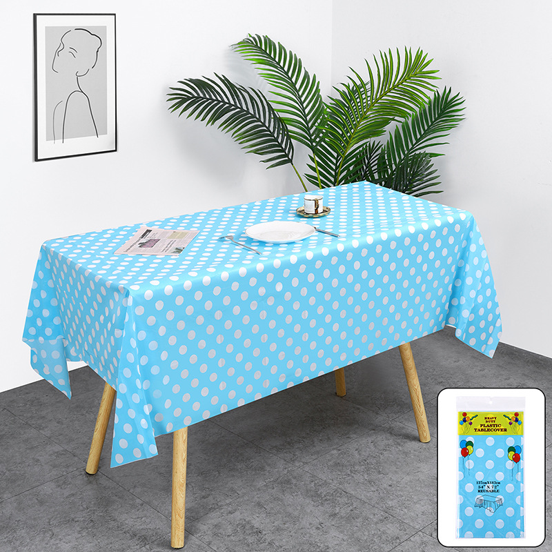 factory direct sales in stock wholesale amazon plaid party tablecloth disposable plastic tablecloth 137*274 Application Scenario