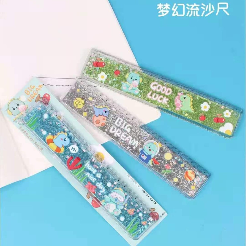fantasy oil quicksand ruler only for pupils ruler 20cm cute cartoon teenage girl heart super cute thickened ruler Item Picture