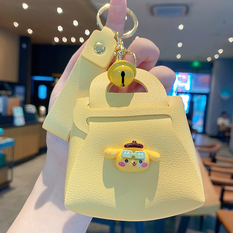 fashion leather bag keychain coin purse pendant cute cartoon sanrio small bag car hanging small gift wholesale details Picture