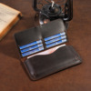 crazy horse leather men's wallet long button 6 card slot card bags 2025 new genuine leather wallet men's factory wholesale details Picture