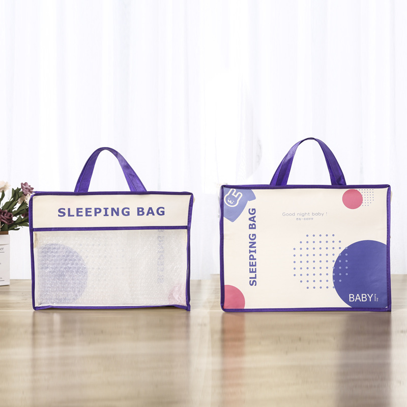 nonwoven fabric bag home textile zipper handbag transparent four-piece quilt quilt packaging storage dustproof bag spot full figure