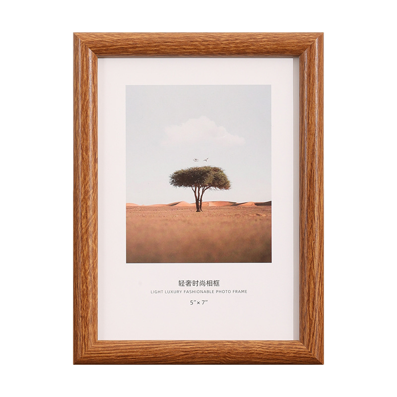 photo frame 6-inch photo frame wholesale empty frame table decoration advanced sense 10-inch a4 creative simple arc wooden puzzle picture frame Item Picture