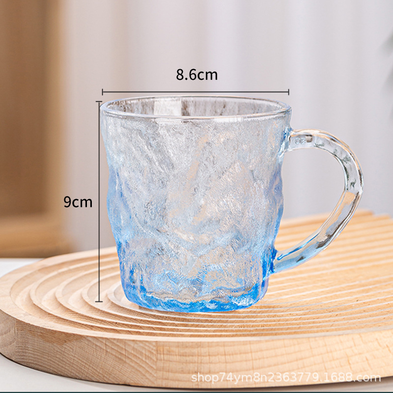 lead-free glass household ins thickened glacier cup with handle whiskey shot glass tea juice milk coffee cup details Picture