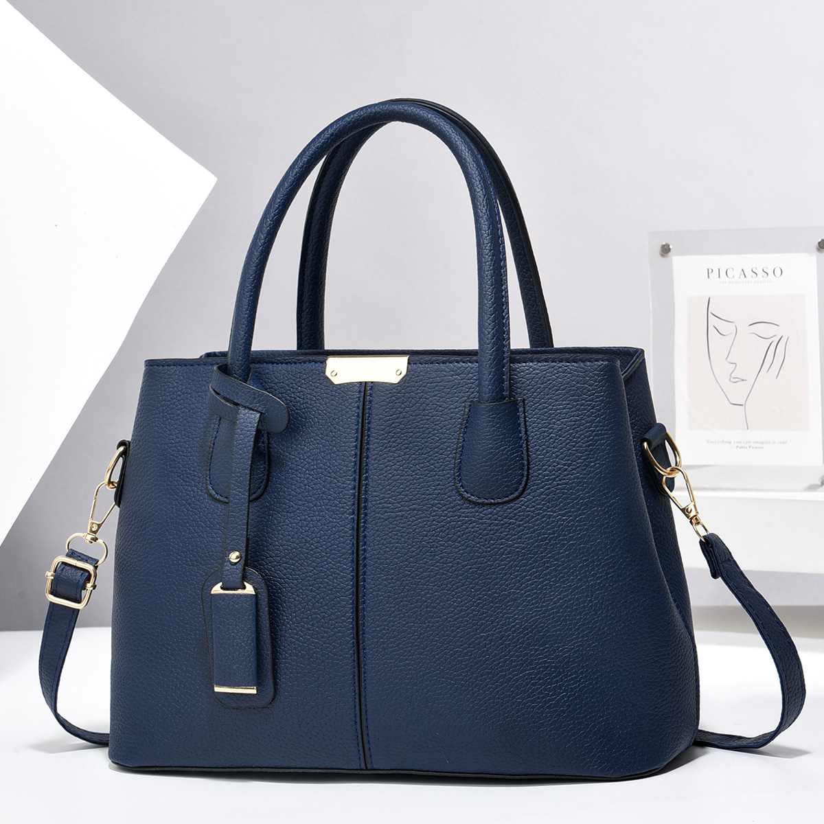 big bag 2025 new fashion handbag middle-aged mother bag large capacity shoulder bag messenger bag women's foreign trade bags Specification drawing
