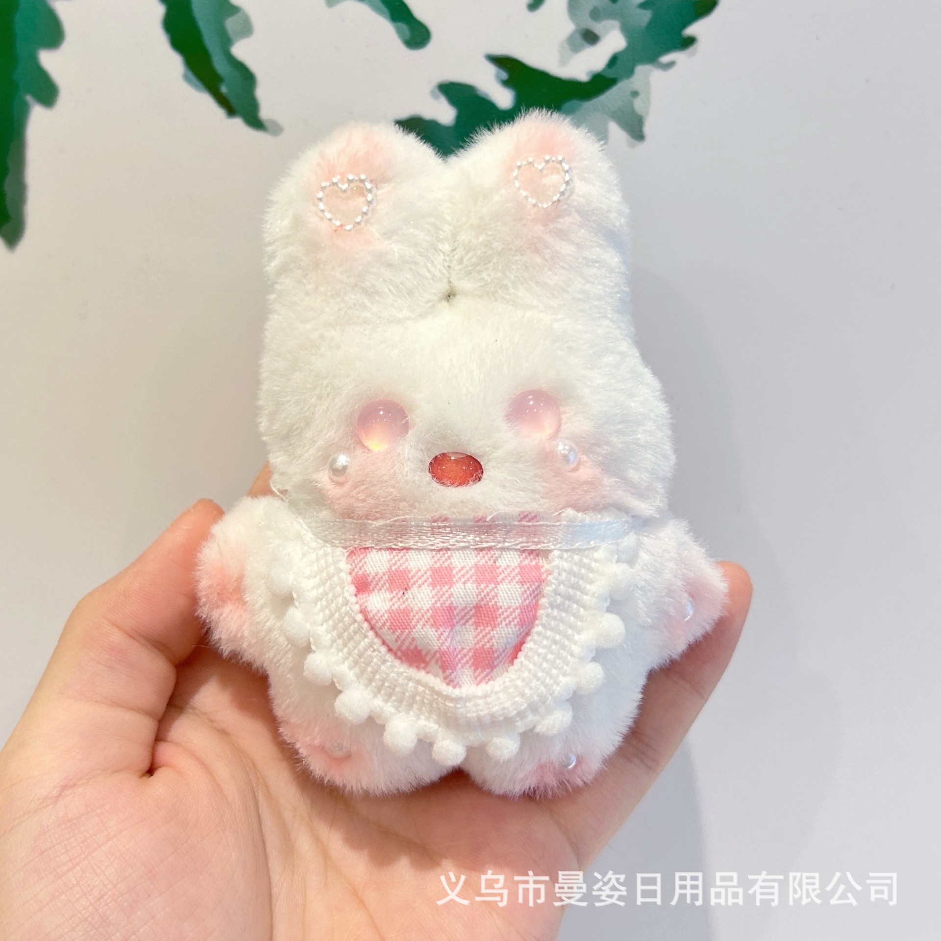 handmade hot sale bib rabbit finished creak plush little doll bunny doll pendant bag accessories stall wholesale full figure