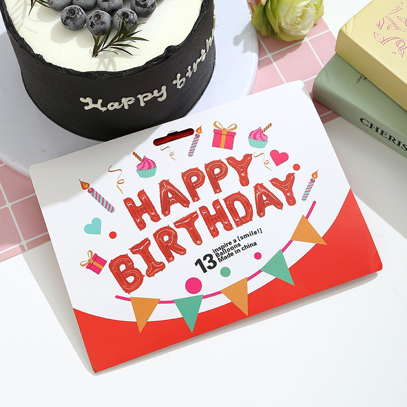 16-inch birthday letter happy happy happy birthday aluminum film thin version balloon set party decorations Item Picture