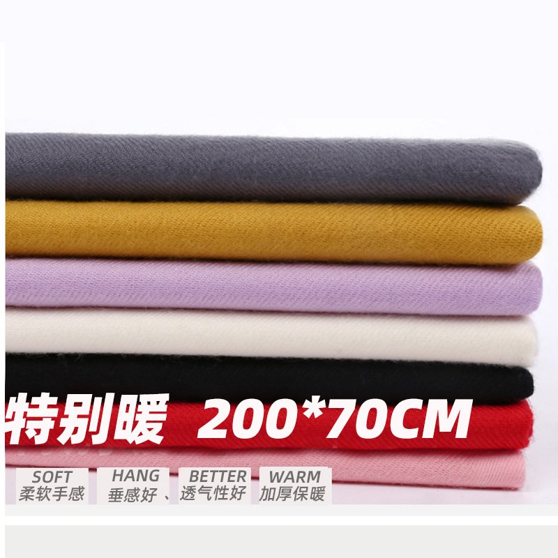 autumn and winter artificial cashmere scarf solid color men's thick shawl warm tassel women's cashmere scarf wholesale red Application Scenario