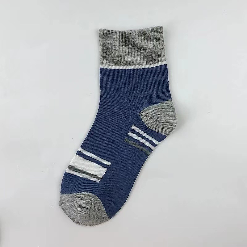 socks men's mid-calf length sock spring and autumn sports sweat-absorbent stink prevent socks spring and summer thin mixed color stripe sports socks Specification drawing