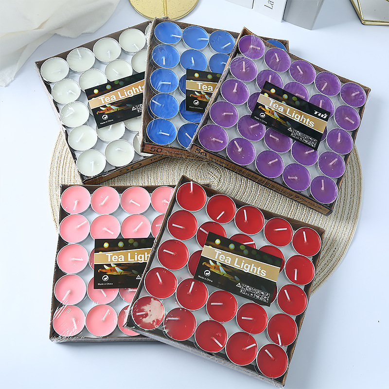 factory wholesale wedding round tealight hotel insulation wax proposal display small candle blessing lighting emergency candle full figure