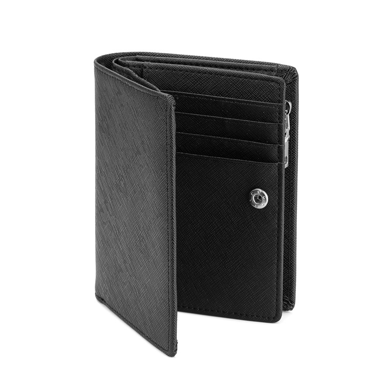 cross-border new arrival 2023 men's new zipper short wallet multiple card slots fashion vertical mini snap coin purse details Picture