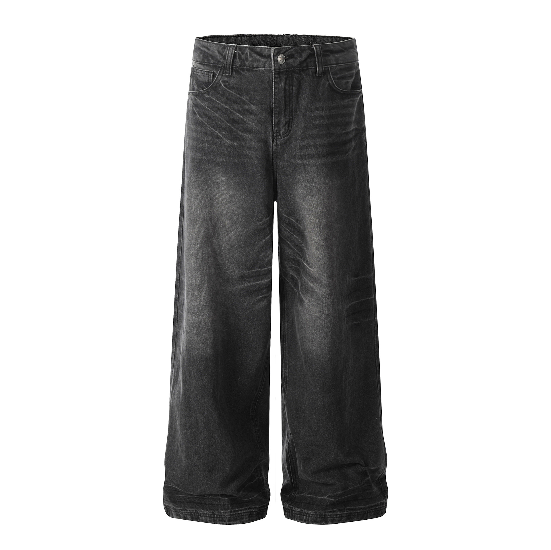 oreeta jeans american retro  beard washed straight jeans fashion brand loose wide leg heavy jeans Specification drawing