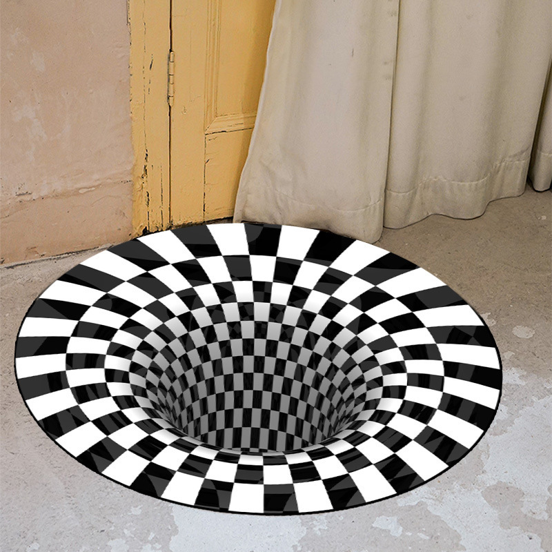 wholesale cross-border visual vortex carpet household computer chair crystal velvet carpet living room stain-resistant easy to care skid resistance blanket details Picture