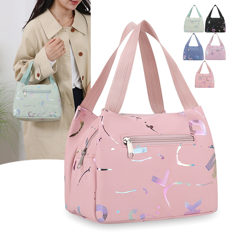 fashionable printed women's handbag large capacity storage lunch bag for work and commuting portable small mummy bag details Picture