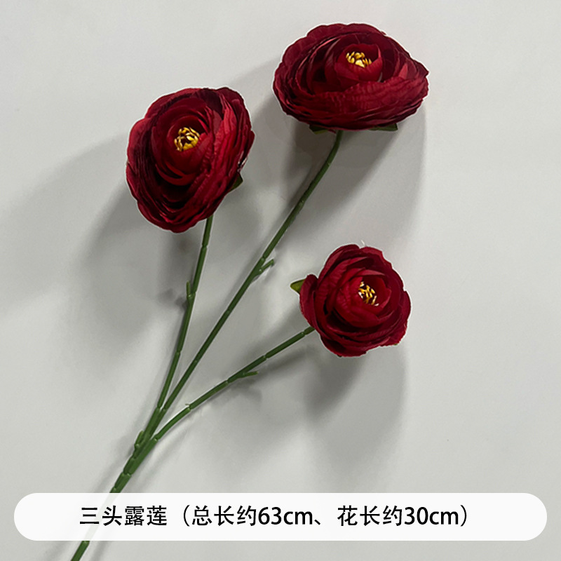 creative wedding red flower wedding hall decorative silk flower party show window decoration fake flower single hydrangea rose flower arrangement details Picture