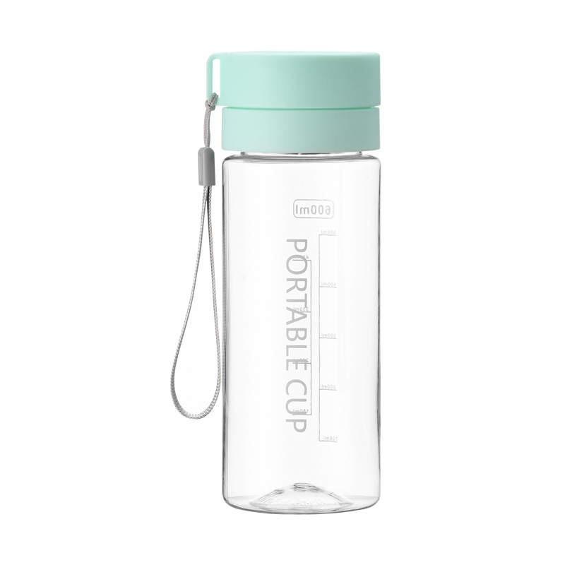 summer outdoor large capacity sports cup creative student tea cup portable rope holding plastic cup advertising gift cup Item Picture