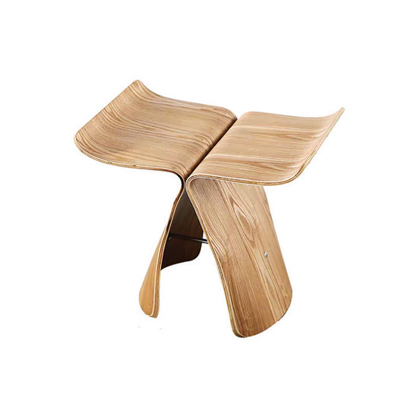 butterfly stool creative household minimalist curved wood low stool walnut wood solid wood bending plate log chair shoe changing stool full figure