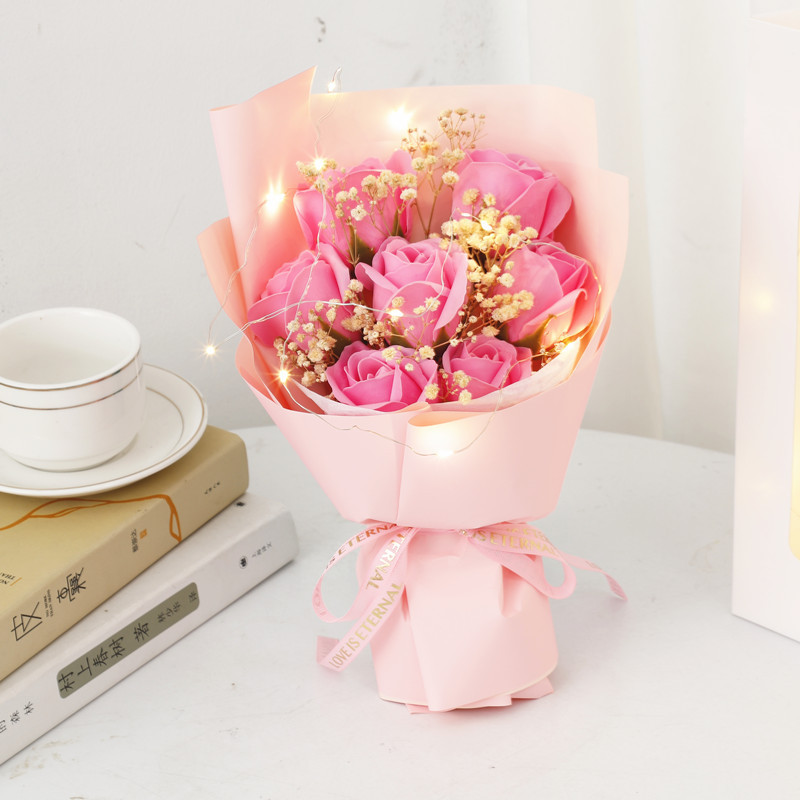 national day mid-autumn festival simulation ice crushing blue rose soap flower starry sky dried flower gift for boyfriend or girlfriend wife birthday gift full figure