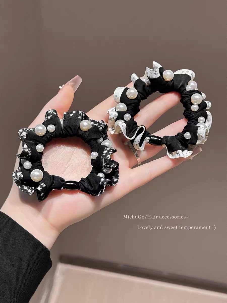 饰品发绳女士韩版拼接头绳扎头绳头饰发饰品时尚百搭简约款发绳头绳头绳女士拼接韩版详情图9