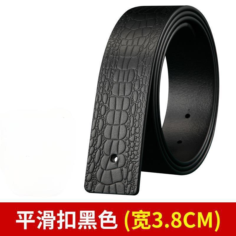belt men's smooth buckle punch headless belt leather without buckle men's genuine leather without buckle pant belt Item Picture