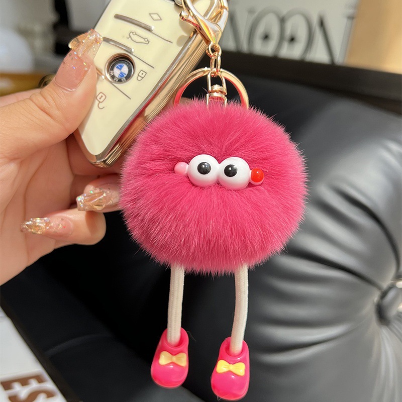 cute imitation rex rabbit big long legs small briquette car key ring pendant plush bag ornaments gift doll doll Item Picture