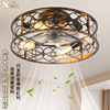 cross-border retro fan lamp high-grade bedroom invisible 2025 new chandelier fan hall integrated ceiling fan full figure
