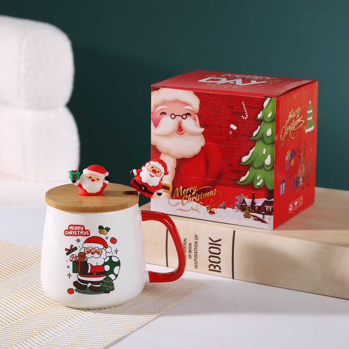 christmas mug santa claus ceramic cup household water cup coffee cup creative cartoon christmas gift present full figure