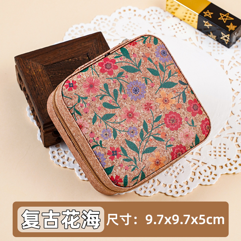 portable jewelry box palm ornament storage box separated earring ring necklace finishing storage box vintage jewelry box details Picture