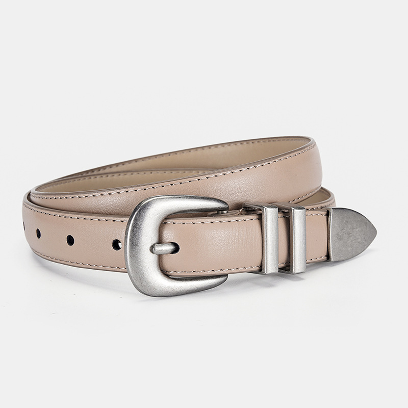 women's leather fashion belt women's korean style all-matching jeans head layer cowhide pin buckle belt in stock wholesale full figure