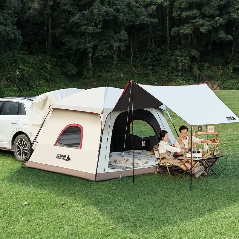 outdoor tent roof 13 automatic tail tent vinyl sun protective two-bedroom one living room canopy three-in-one camping tent Specification drawing