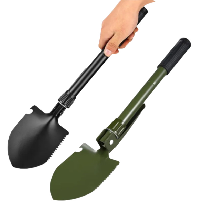 multifunctional folding shovel car four-in-one stainless steel life-saving shovel camping small outdoor engineering shovel details Picture