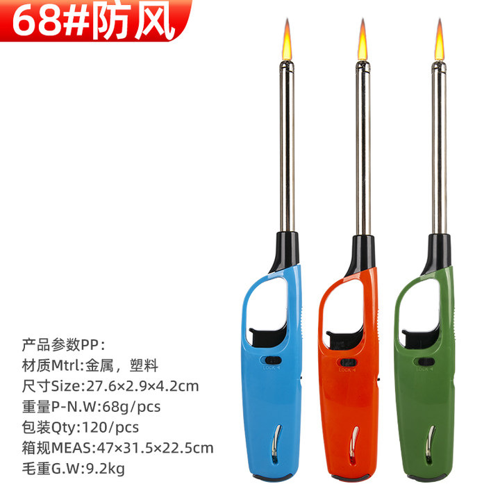 long brush holder igniter gun lighter lengthened burning torch inflatable gas stove open flame long mouth lighter fire stick firewood full figure