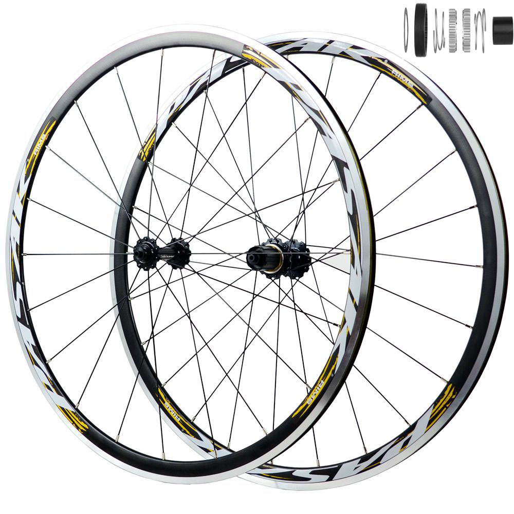aluminum alloy four bearing road bicycle wheelset 700c dt planetary ratchet 54t bicycle wheel 11 speed c brake v-brake details Picture