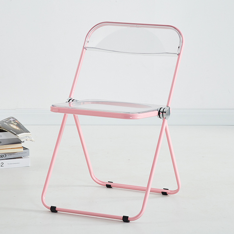 transparent folding chair industrial style dining chair ins stool fashion trending photography chair clothing store cosmetic chair plastic Item Picture