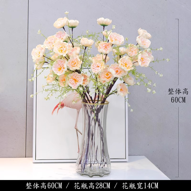 light luxury high-end artificial flower decoration azalea fake flower living room dining table bionic bouquet decoration flower arrangement home decoration details Picture