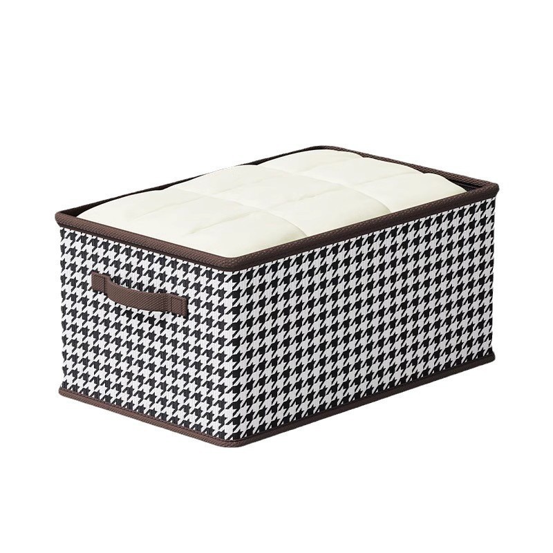 houndstooth clothing pants storage box fabric folding storage storage basket dormitory household wardrobe layered organizing box full figure