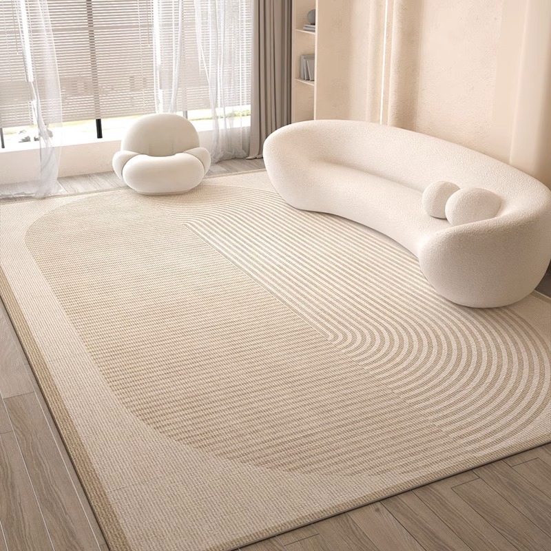 cream style carpet living room light luxury high-grade 2024 new home sofa floor mat bedroom waterproof washable and erasable full figure