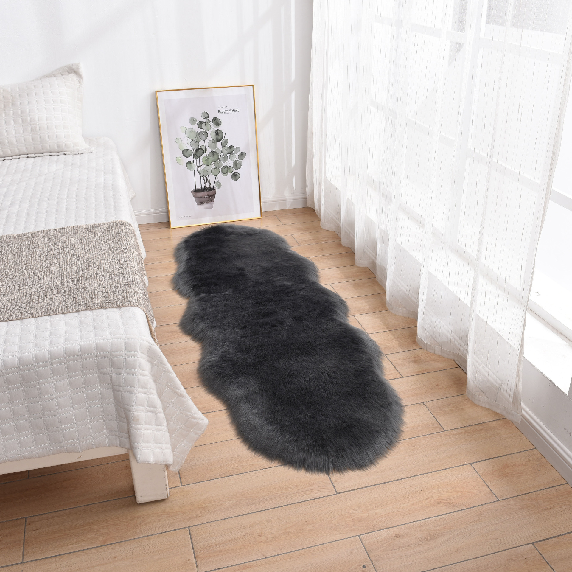 modern minimalist plush carpet living room carpet window cushion bedside mats coffee table wool-like carpet wholesale details Picture