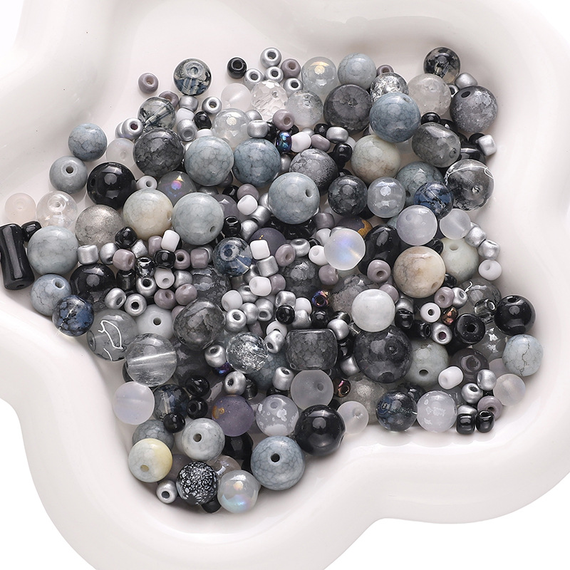 3-12mm glass mixed beads round beads string beads handmade diy bracelet necklace pendant kit accessories wholesale details Picture