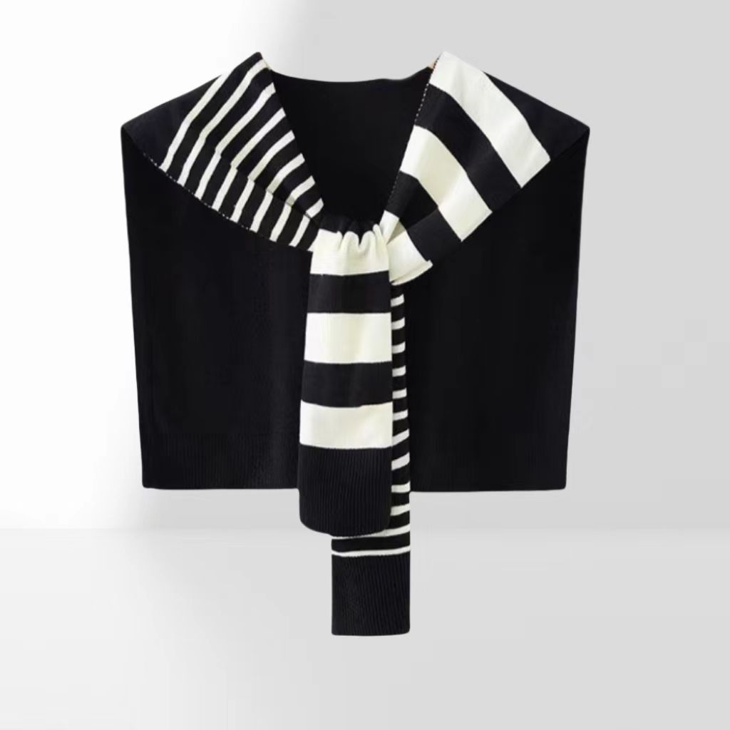 spring and autumn new striped shawl internet hot neck shoulder protection versatile ins style design sense women's outer knitted scarf 0 Application Scenario