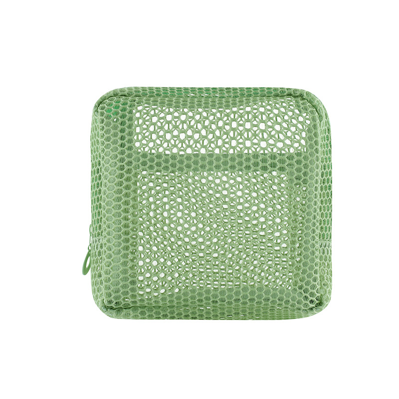 dopamine color square bag large capacity portable mesh small cosmetic bag lipstick storage bag mesh napkins dispenser bag Specification drawing