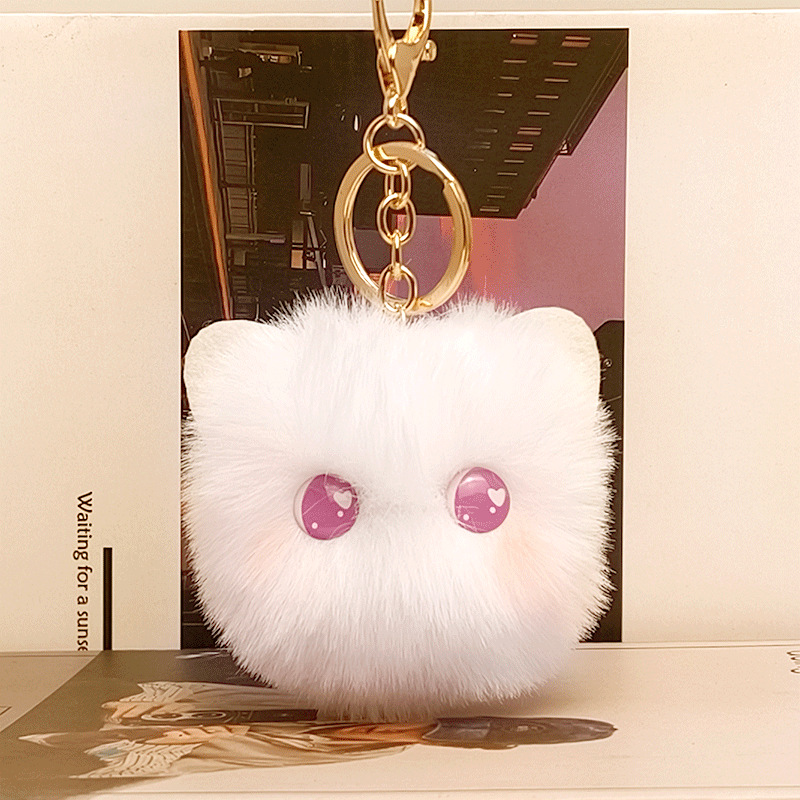 blush  pendant plush key chain cute girl heart  schoolbag pendant wholesale stall small goods Specification drawing