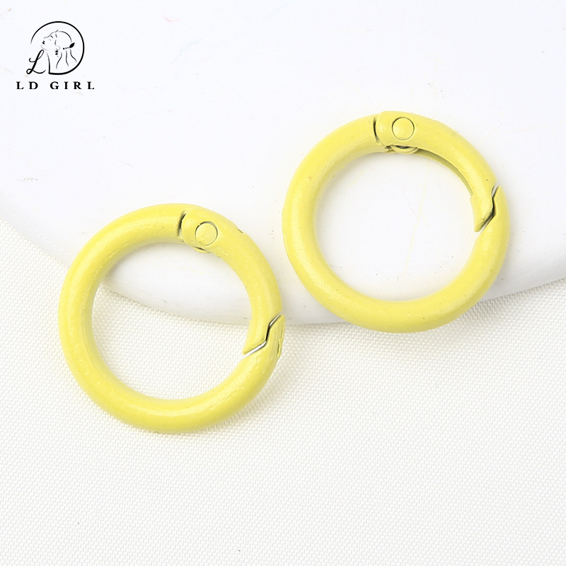 25mm color paint round spring fastener keychain diy ornament accessories spring coil book ring connection circlip details Picture