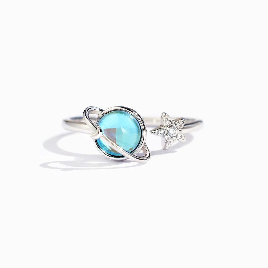 cross-border new arrival hot sale rotatable planet ring female decompression anxiety ring rotating anti-pressure decompression index finger ring full figure