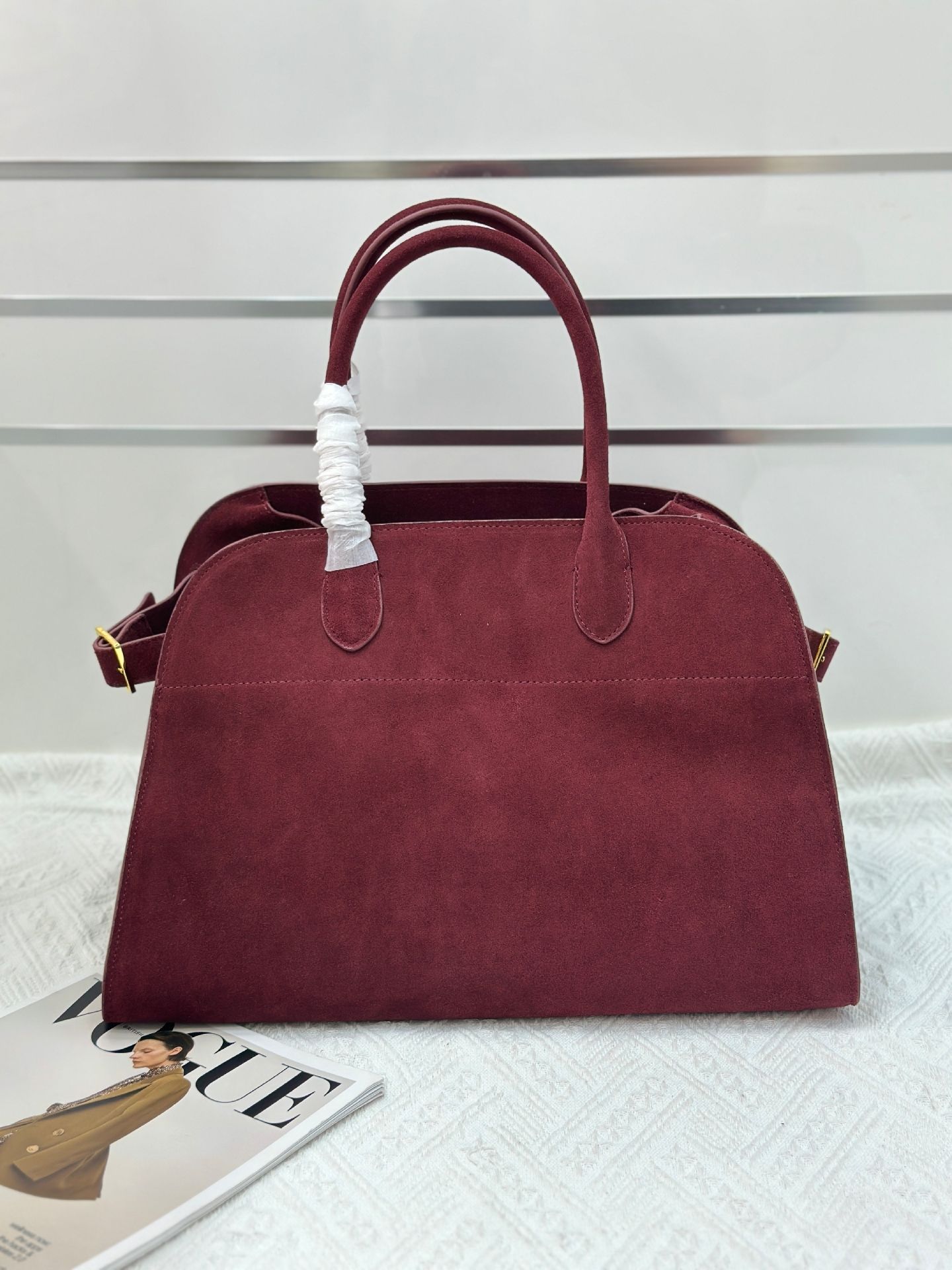 the @ row autumn and winter stars same style bag suede margaux15 handbag commuter computer hand-held tote Item Picture
